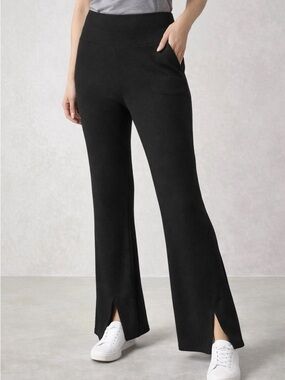 Athleta Venice Flare Pant Large Black High Rise Athleisure Yoga Work Pants